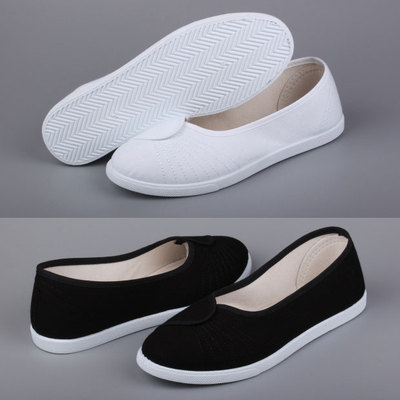 一字护士浅口平底美容师北京布鞋