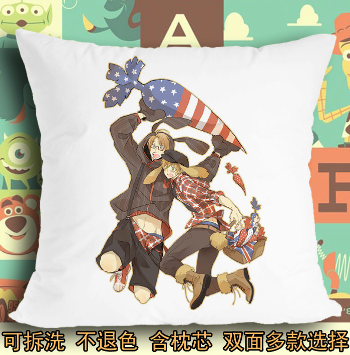 坐垫抱枕毛绒靠垫子黑塔阿尔弗雷德f琼斯亚瑟柯克兰米英露中