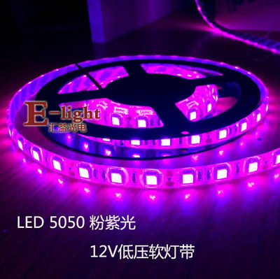 12V5050紫色3528LED贴片灯带低压软灯条粉紫光紫罗兰粉红防水灯带