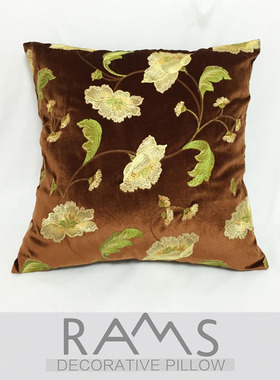 简约中式沙发靠垫抱枕新古典方枕样板房办公室床头大靠包刺绣靠枕