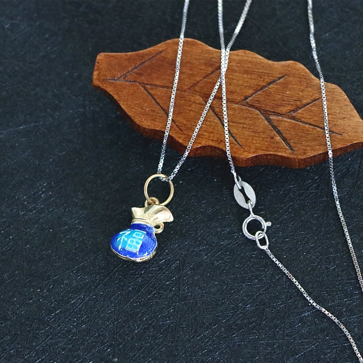 民族风纯银景泰蓝烧蓝吊坠项链s925福袋福字烤蓝个性本命年首饰,饰品/流行首饰/时尚饰品新,项链,淘宝优惠券,粉丝福利购,淘宝优惠卷