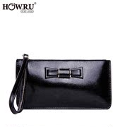 2015 new bow clutch bag fashion casual Japanese and Korean edition pure color long wallet purse