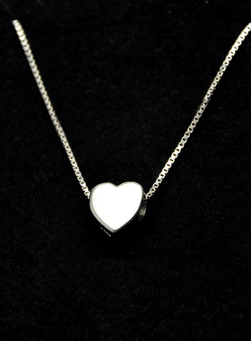 纯银爱心盒子链定制刻字