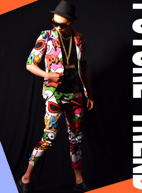 [独家]夜店男歌手DSDJ舞台歌伴新涂鸦套系 大牌酒吧演出服配饰