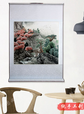 汴绣精品风景礼品装饰画软裱蚕丝线真丝纯手工刺绣画工艺品客厅画