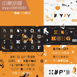 ps平面设计素材卡通图标扁平化风格英文字体Random Font