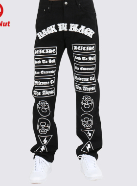 DEVIL NUT 恶魔 潮牌 骷髅 骨头 梭织 男士长裤-BIB  AFO