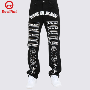 DEVIL 恶魔 NUT 骨头 潮牌 梭织 骷髅 长裤 AFO BIB 男士