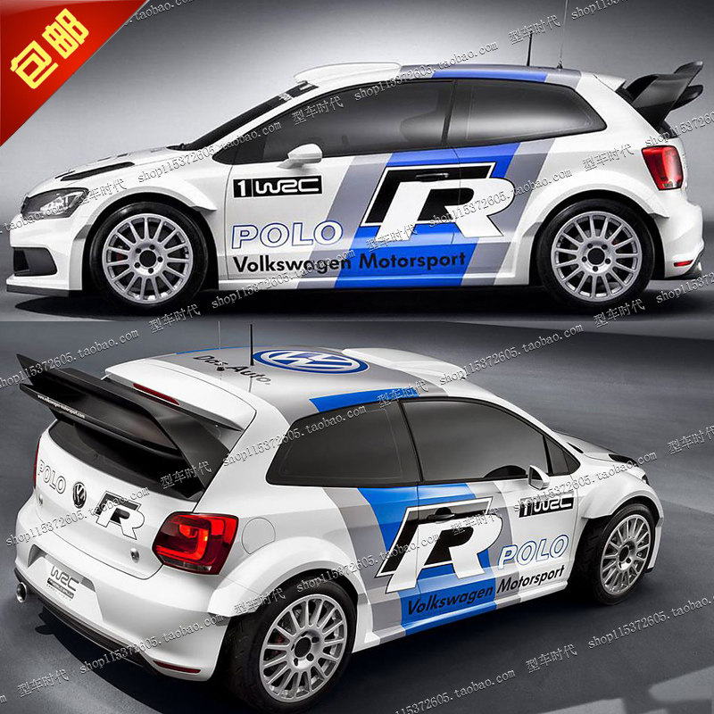 大众新POLO车身拉花高尔夫7GTI改装全车贴golf6骐达WRC R赛车贴纸