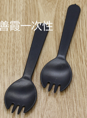 一次性蛋糕刀叉 塑料刀勺叉 三齿叉勺 果冻勺 蛋糕 100支