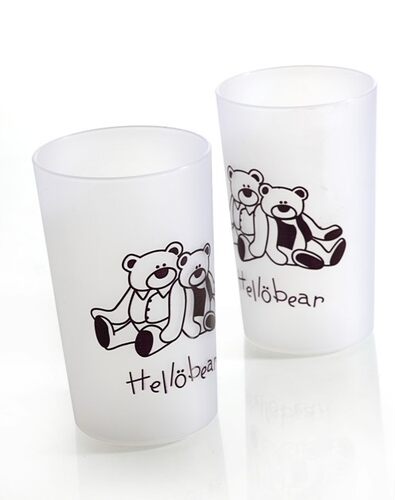 小熊特厚卡通透明塑料果汁口杯