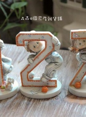 美式乡村风数字结婚礼品古董娃娃