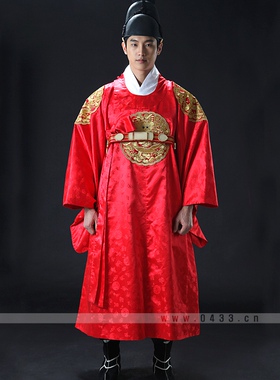 韩国原装进口金龙袍古装王韩服/古代宫廷韩服/红色/H-M01158-1