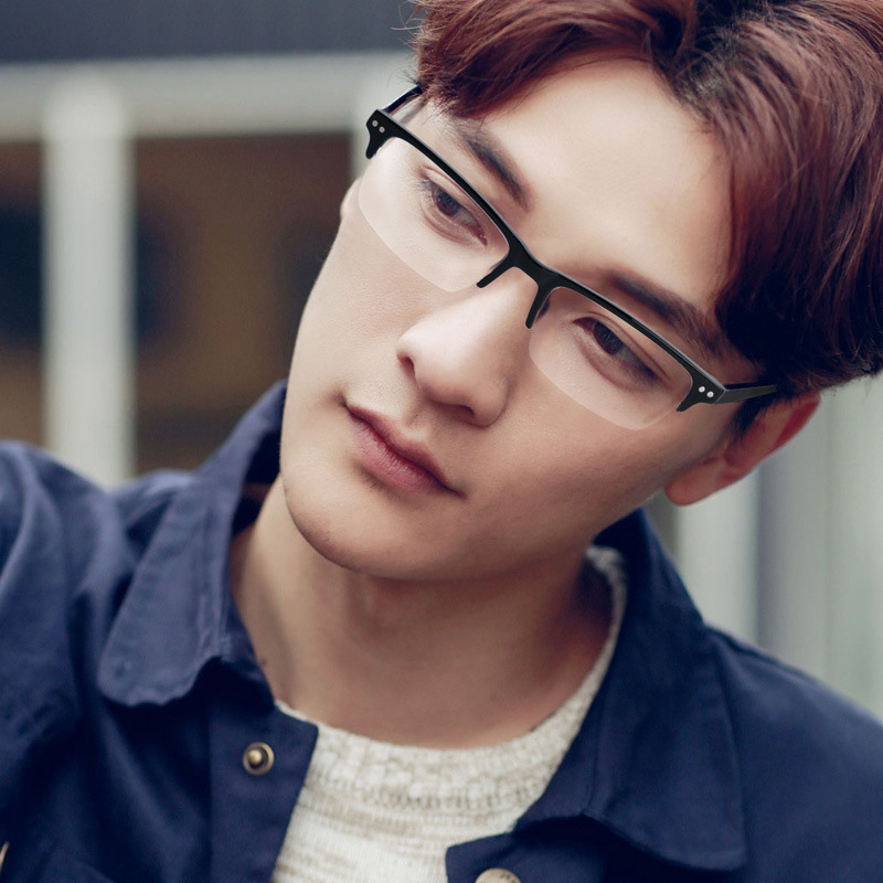 新款TR90半框架时尚眼镜框男女款学生配成品近视眼镜100-800度