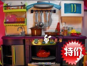 包邮儿童过家家仿真厨房组合厨具餐具台做饭煮饭套装灯光声音玩具
