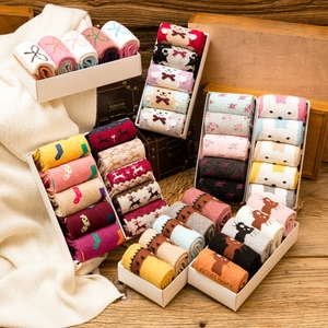 袜子女中筒袜加厚秋冬季毛线保暖产妇产后松口月子袜冬天暖脚长袜