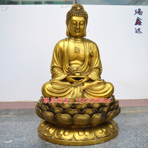 新款大号纯铜释迦牟尼坐莲如来铜像家居奉供神像释迦摩尼家居摆件
