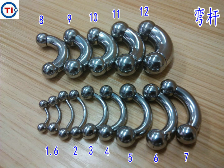 弯杆脐环耳环钛钢城人体穿刺