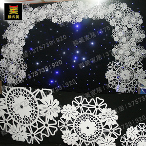 颖美PVC婚庆道具蕾丝并蒂莲雕花拱门舞台影楼厨窗铁艺不锈钢背景