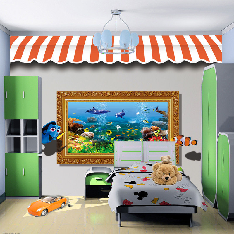 3d动感逼真无缝壁画壁纸 幼儿园儿童房游乐场背景墙纸贴 海底乐园,家装主材,定制壁画,淘宝优惠券,粉丝福利购,淘宝优惠卷