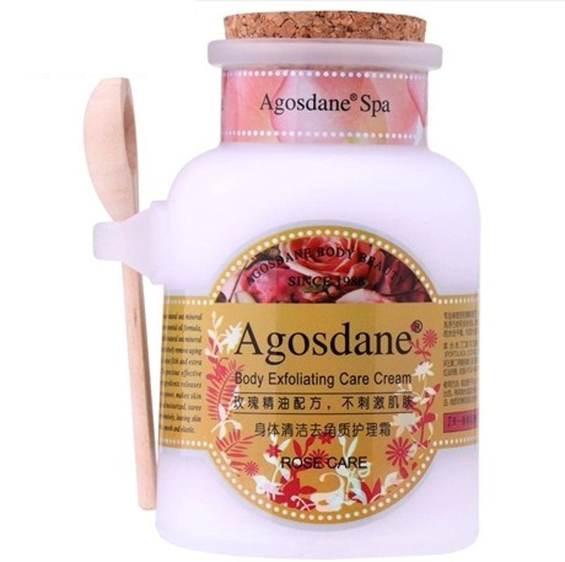 agosdane玫瑰身体磨砂膏身体清洁护理霜保湿乳木果磨砂膏美腿