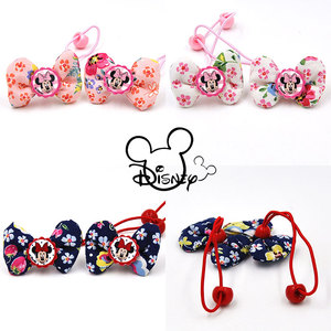 新正品Disney迪士尼米奇米妮韩版布艺蝴蝶结扎绳儿童头饰发夹头花