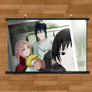 动漫火影忍者木叶第七班牵绊鸣人佐助海报挂画有框画玄关装饰画