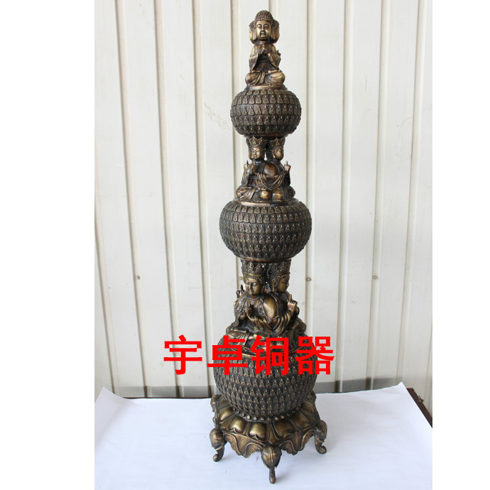 宇卓铜器 纯铜千佛塔 千佛宝塔 宗教用品摆件舍利子塔