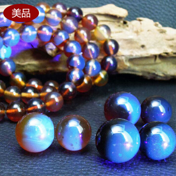 印尼苏门答腊蓝珀 琥珀原石16-18mm单珠 戒指项 散珠 多米尼加蓝