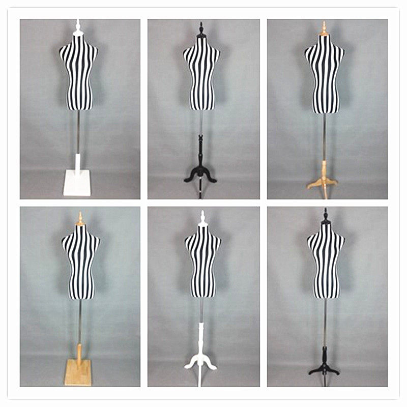 黑白条纹女模特、服装店展示道具、网店拍照道具、高度可以升降、可以穿裤子