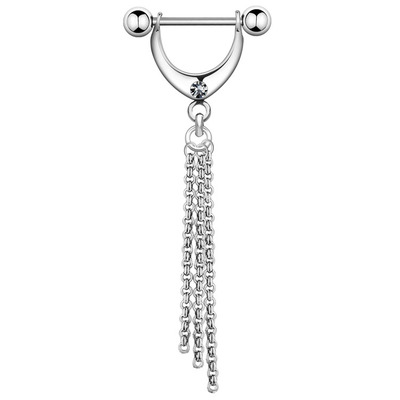 欧美穿刺饰品流苏乳钉钛钢