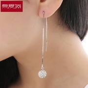 New year wild temperament tassels tramline female Japanese and Korean long simple gift 925 Silver jewelry earrings are hypoallergenic