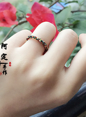 内在美同款戒指红绳男女情侣