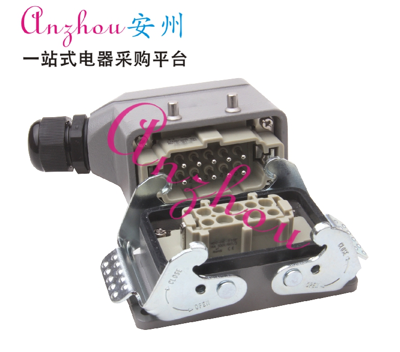 HDC-HE-010 重载连接器 HE-010-1 侧出 双扣 HDC-HE-010M/F