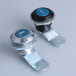 MS407 黑色白色圆柱锁 电柜箱转舌锁 机箱机 2锁配电箱锁 海坦