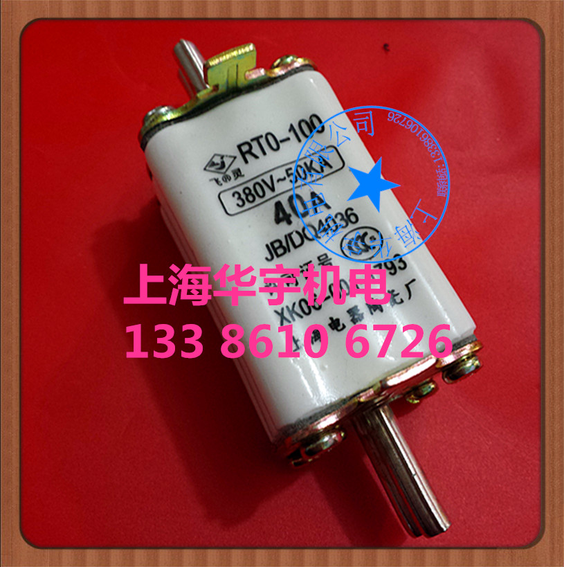 上海飞灵RTO-100/40A  380V-50KA 有填料封闭式熔断体 RT0-40A