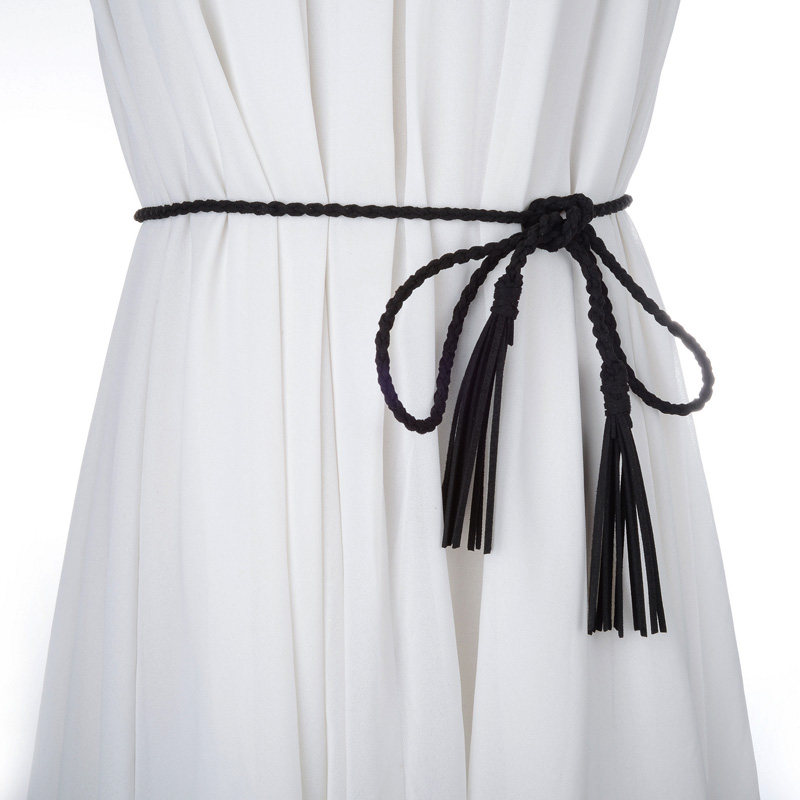 时尚百搭女士超纤打结细腰带 配裙子装饰编织森女文艺范腰带腰链