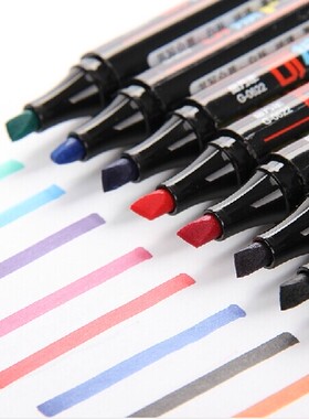 金万年斜头5mm白板笔可擦可加墨0622美术彩色海报POP笔8色白板笔