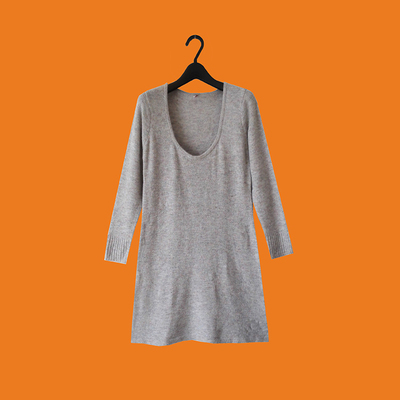 修身圆领可外穿内搭中长款毛衣裙