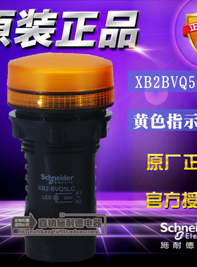 施耐德LED指示灯信号灯AC380V XB2BVQ5LC XB2B-VQ5LC黄色原装按钮
