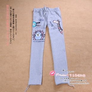 运动裤rough女士休闲裤冬季抓绒加厚裤子狮子鹿直筒长裤宽松卫裤