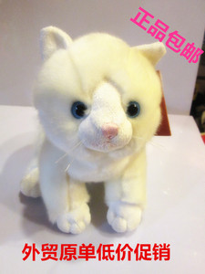 出口正品仿真猫毛绒玩具猫咪公仔布娃娃儿童节早教生日礼物