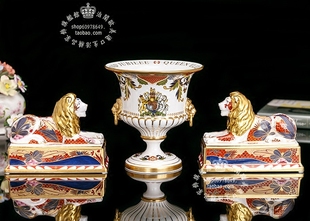 Worcester 限量250英国制Royal 2012 金狮王骨瓷皇家歐式 摆件套裝