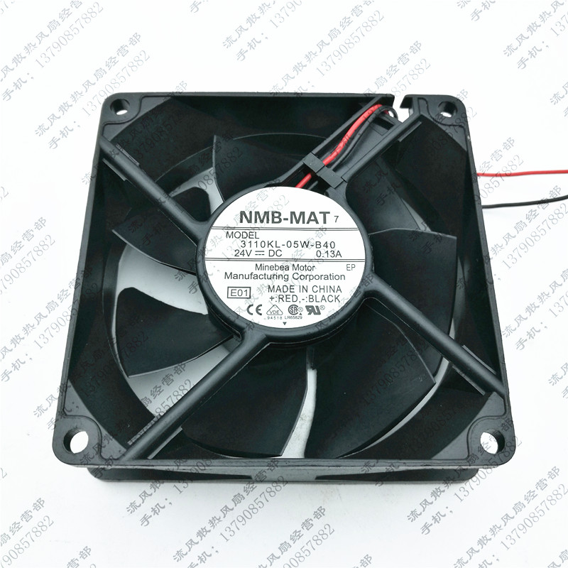 原装NMB 3110KL-05W-B40 8025 8CM 24V 0.13A 机箱变频器散热风扇