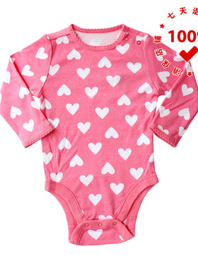 正品OLD NAVY美国老海军粉底白心婴儿哈衣三角爬服纯棉新生儿宝宝