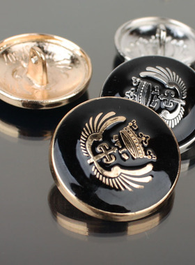 高档金属男女西服西装大衣纽扣扣子黑色翅膀衬衫外套扭扣风衣钮扣