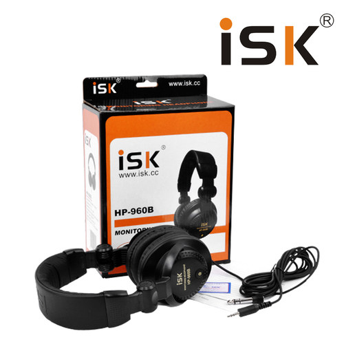 ISK HP-960B封闭式头戴监听耳机录音主播K歌3米长线 正品防伪