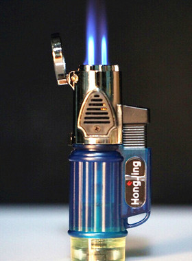 强悍三头高温气焊枪喷枪打火机 直冲定火喷射个性创意透明防风机