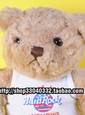 正版 HTB HardRock 孟菲斯T泰迪熊毛绒布艺类玩具公仔 Teddy bear