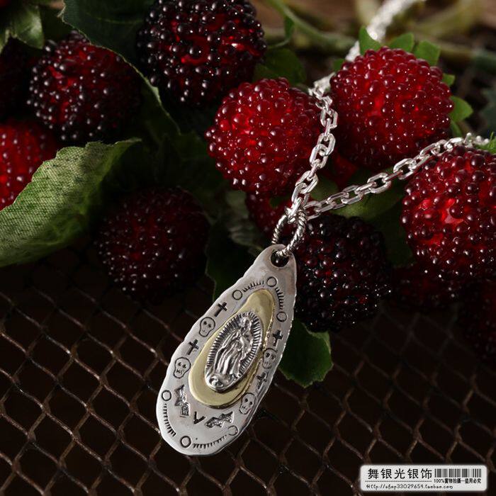 【舞银光】925纯银 泰银Good Vibrations骷髅椭圆吊坠